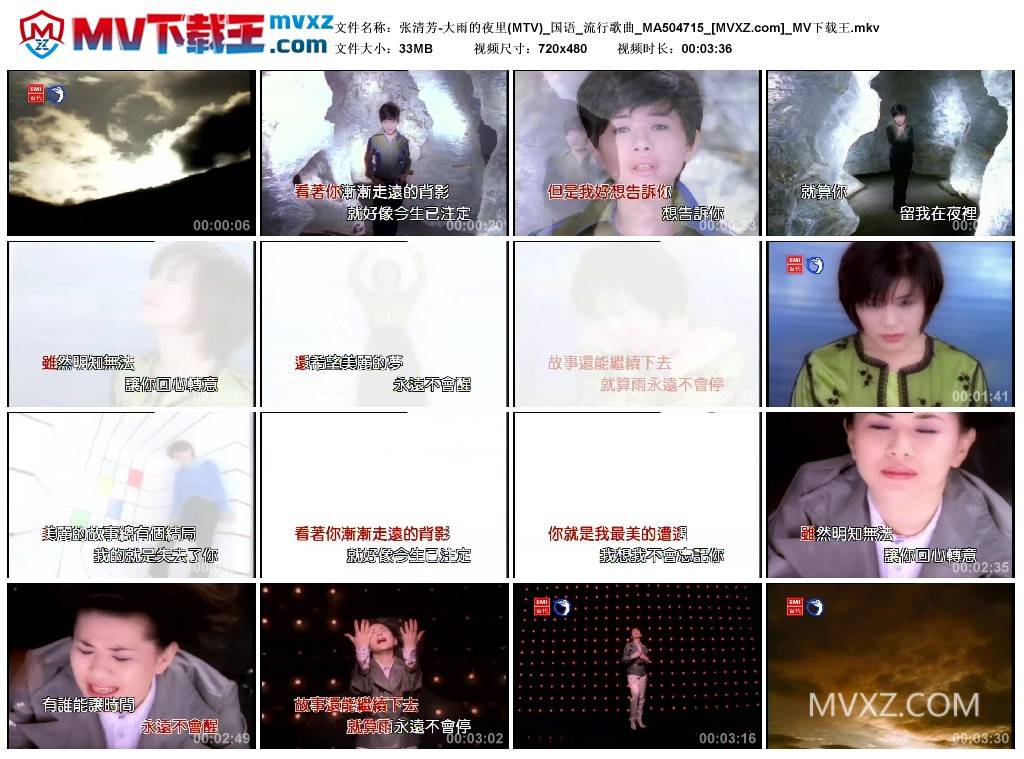 张清芳-大雨的夜里(MTV)_国语_流行歌曲_MA504715